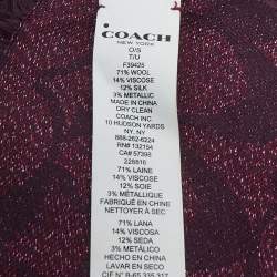 مملوكة مسبقًا وشاح كوتش مزيج صوف توقيع أرجواني