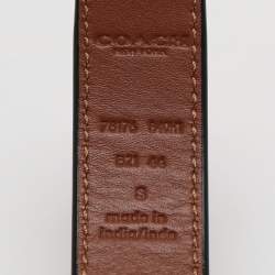 Pre Owned Coach Black Leather Signature Buckle Belt 95CM