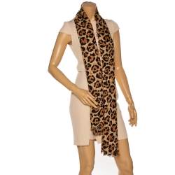 Coach Brown Wild Beast Print Modal Shawl