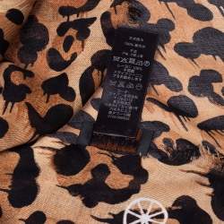 Coach Brown Wild Beast Print Modal Shawl