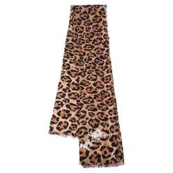 Coach Brown Wild Beast Print Modal Shawl