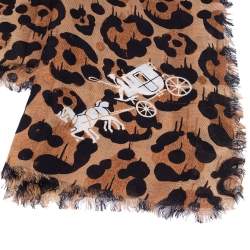Coach Brown Wild Beast Print Modal Shawl