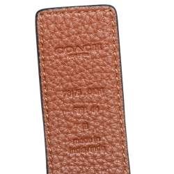 Coach Black/Brown Leather Signature Buckle Reversible Belt M