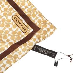 Coach Cream Logo Print Framed Silk Stole