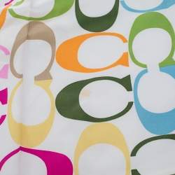 Coach Multicolor Logo Printed Silk Square Scarf
