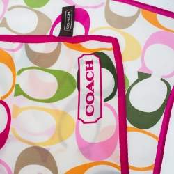 Coach Multicolor Logo Printed Silk Square Scarf