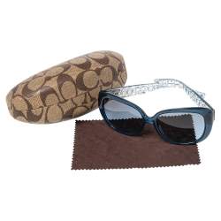 Coach Blue Ice Crystal Acetate 5153/17 Laurin Gradient Sunglasses