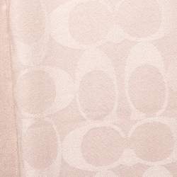 Coach Beige Monogram Jacquard Silk & Wool Scarf