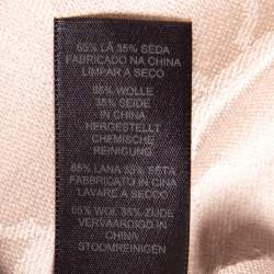 Coach Beige Monogram Jacquard Silk & Wool Scarf