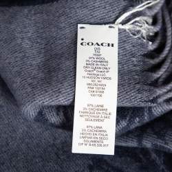 Coach Navy Blue Horse & Carriage Jacquard Reversible Muffler