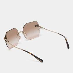 Coach Pale Gold Tone/Brown HC7082B Rimless Butterfly Sunglasses