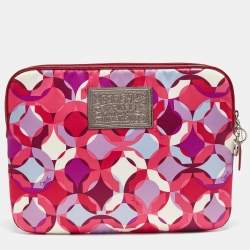 Coach Multicolor Satin Printed Laptop Sleeve