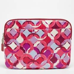 Coach Multicolor Satin Printed Laptop Sleeve