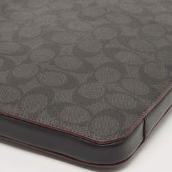 Coach Black Signature Coated Canvas and Leather Laptop Sleeve