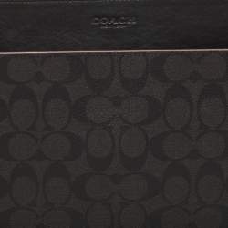Coach Black Signature Coated Canvas and Leather Laptop Sleeve