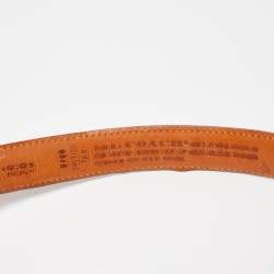Pre Owned Coach Tan Leather Slim Buckle Belt 70CM