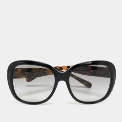Coach Black/Dark Vintage Tortoise Round Sunglasses