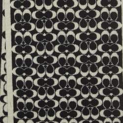 Coach Vintage White/Black Monogram Wool Winter Scarf