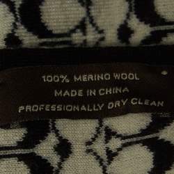 Coach Vintage White/Black Monogram Wool Winter Scarf