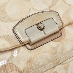 Coach Multicolor Signature Canvas and Sequins Kristine Hobo