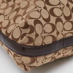 Coach Beige/Brown Signature Canvas and Leather Hobo