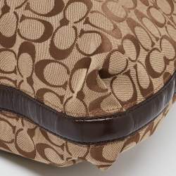 Coach Beige/Brown Signature Canvas and Leather Hobo