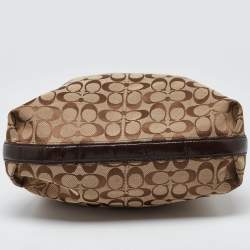 Coach Beige/Brown Signature Canvas and Leather Hobo