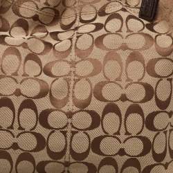 Coach Beige/Brown Signature Canvas and Leather Hobo