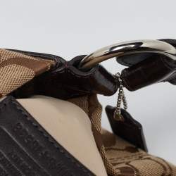 Coach Beige/Brown Signature Canvas and Leather Hobo