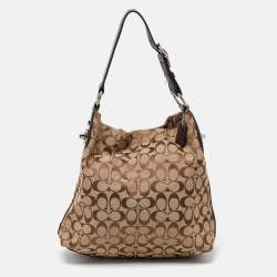 Coach Beige/Brown Signature Canvas and Leather Hobo