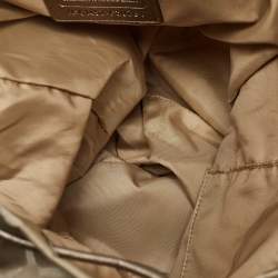 Coach Beige/Metallic Signature Nylon and Leather Backpack