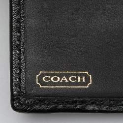 Coach Black Signature Canvas and Leather Continental Wallet
