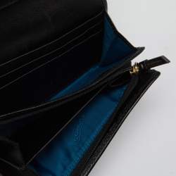 Coach Black Signature Canvas and Leather Continental Wallet