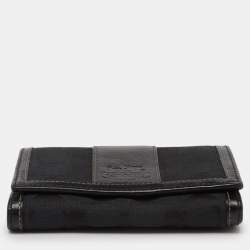 Coach Black Signature Canvas and Leather Continental Wallet