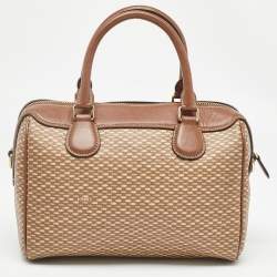 Coach Brown Printed Coated Canvas and Leather Mini Bennett Satchel