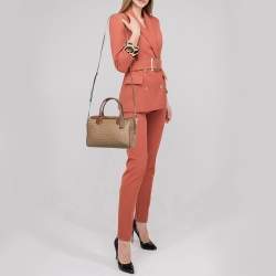 Coach Brown Printed Coated Canvas and Leather Mini Bennett Satchel