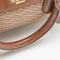 Coach Brown Printed Coated Canvas and Leather Mini Bennett Satchel