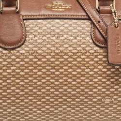 Coach Brown Printed Coated Canvas and Leather Mini Bennett Satchel