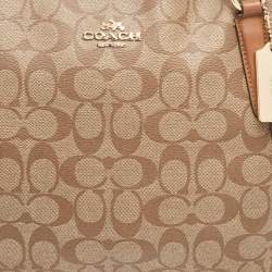 Coach Brown/Beige Signature Coated Canvas and Leather Ava Tote