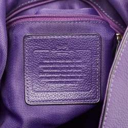 Pre Owned Coach Purple Leather Large Horse & Carriage Large Edie Shoulder Bag