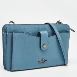 Coach Blue Leather Noa Pop Up Crossbody Bag