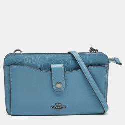 Coach Blue Leather Noa Pop Up Crossbody Bag