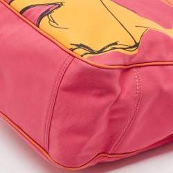 Pre Owned Coach Pink/Orange Canvas and Leather Bonnie Cashin Tote