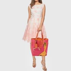 Pre Owned Coach Pink/Orange Canvas and Leather Bonnie Cashin Tote