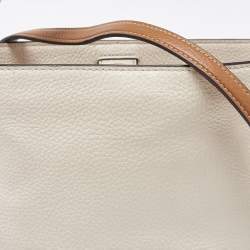 Coach Beige/Brown Leather Andy Drawstring Crossbody Bag