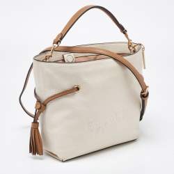 Coach Beige/Brown Leather Andy Drawstring Crossbody Bag
