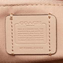 Coach Beige/Brown Leather Andy Drawstring Crossbody Bag