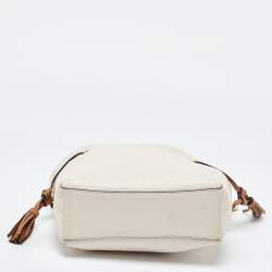 Coach Beige/Brown Leather Andy Drawstring Crossbody Bag