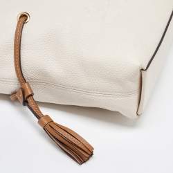 Coach Beige/Brown Leather Andy Drawstring Crossbody Bag