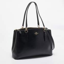 Coach Black Leather Large Christie Carryall Satchel  